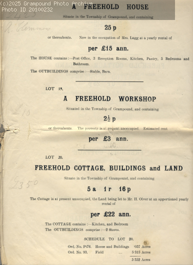 Picture of Property Sale 1919: Lots 18 - 20 Fore Street north